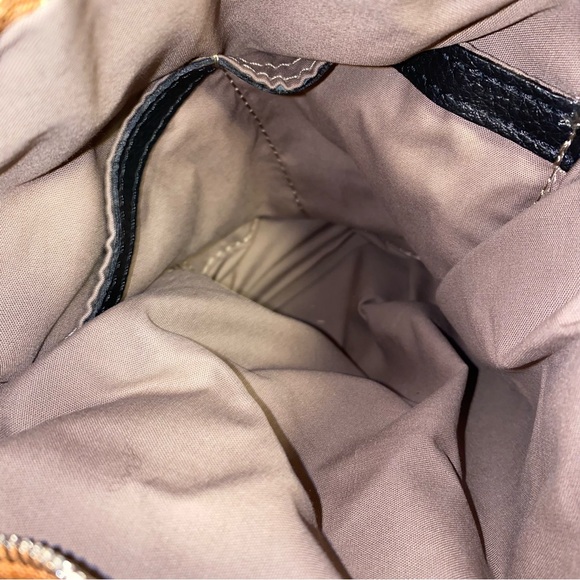 Valentina Black Tan Genuine Leather Made In Italy Sling Backpack - Picture 7 of 14